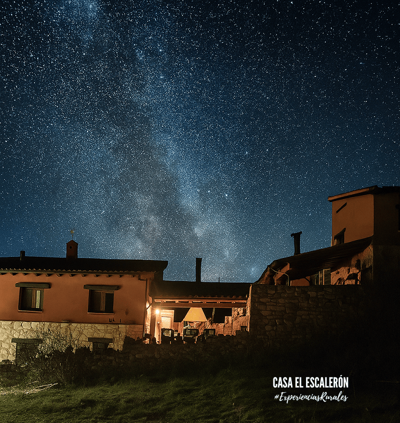 casa el escaleron bajo un cielo estrellado