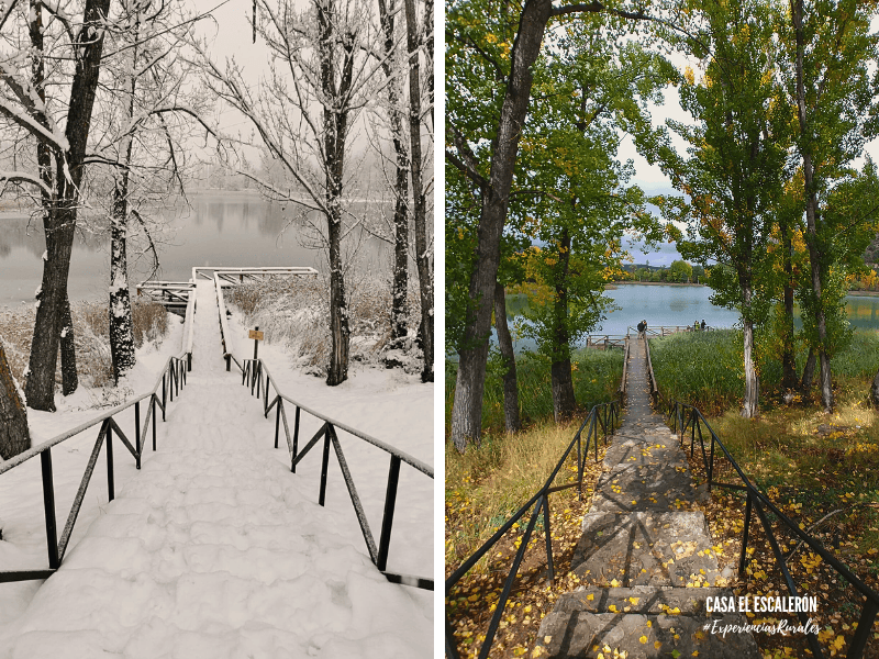 la laguna de uña en invierno y en otoño
